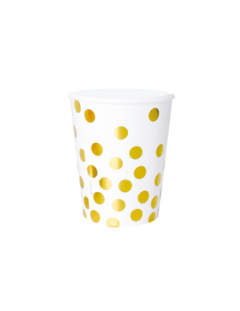 PF-KPZGB PAPIRNE ČAŠE ZLATNE TOČKICE 270 ml, 6/1