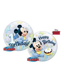 12864 FOLIJSKI BALON MICKEY MAUSE 1 BIRTHDAY 55 cm