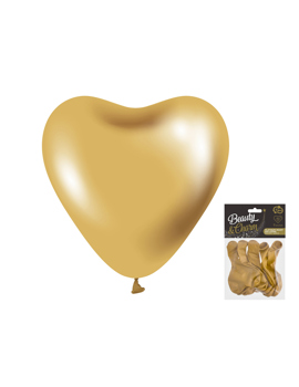 CB-S6LZ BALON LATEX PLATINA ZLATO SRCE 30cm 7/1