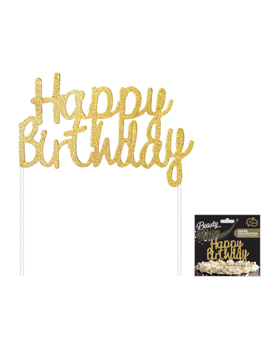 PF-DPHZ UKRAS OD PAPIRA HAPPY BIRTHDAY ZLATNI 14x11cm