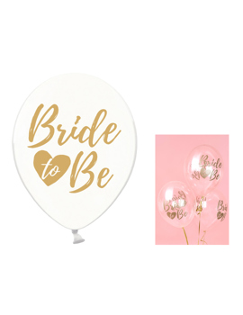 SB14C-205-099G-6 BALON BRIDE TO BE, 30 cm KRISTALNO ČIST 6kom