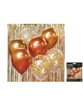 BB-ZLM7 BALONSKI BUKET, ZLATO-BAKAR, 7 kom