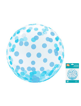 KR-18NG BALON KRISTALNI SA PLAVIM KONFETIMA, 45 cm