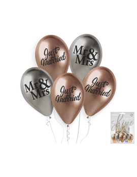 GBS120-7589 BALONI PREMIUM Just Married , Mr&Mrd 33cm 5/1