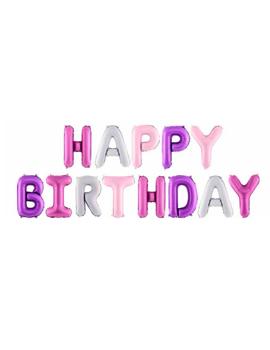 FB6P-000 BALON FOLIJSKI HAPPY BIRTHDAY PASTELNE BOJE 340x35cm