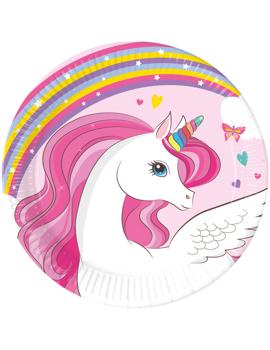 93758 PAPIRNI TANJUR UNICORN RAINBOW 20cm 8/1