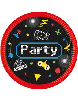 93769 PAPIRNI TANJUR GAMING PARTY 23cm 8/1