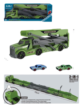 MKT821823 KLIZNA SKLOPIVA PRIKOLICA S KATAPULTNOM STAZOM S 2 AUTOMOBILA 29x10 cm /