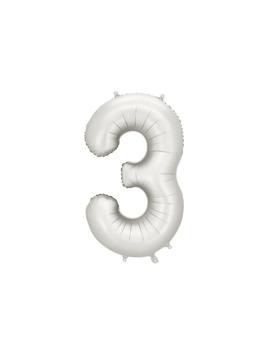 FB1S-3-018 FOLIJSKI BALON SREBRENI br.3, 86cm