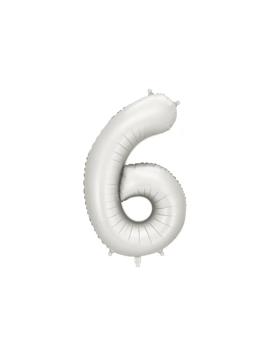 FB1S-6-018 FOLIJSKI BALON SREBRENI br.6, 86cm