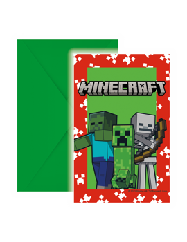 95658 POZIVNICE ZA ROĐENDAN MINECRAFT 6 kom