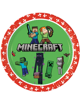95441 PAPIRNI TANJURI MINECRAFT 23 cm, 8 kom