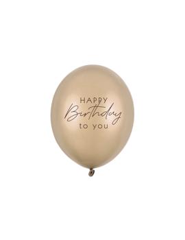 SB14M-341-019Z-6 BALON HAPPY BIRTHDAY, METALIC ZLATNI 30 cm