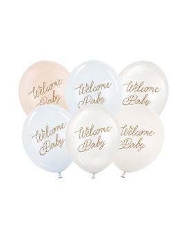 SB14P-342-001-6 BALONI WELCOME BABY, PLAVI MIX, 30 cm
