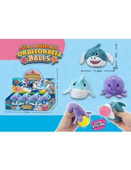 MKX285851 plišane morske životinje s glitter prahom, squishy loptice "