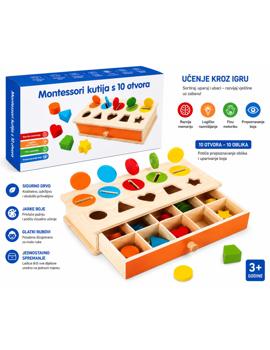 MKY362494 DRVENA MONTESSORI KUTIJA ZA UBACIVANJE NOVČIĆA 30x16x8 cm *